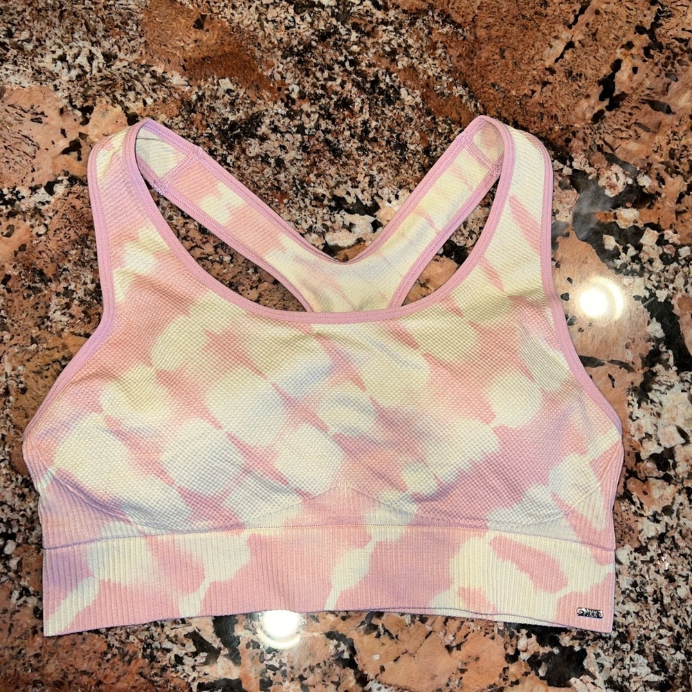 Victoria’s Secret PINK Large L Seamless Lightly Lined Sports Bra Tie Dye